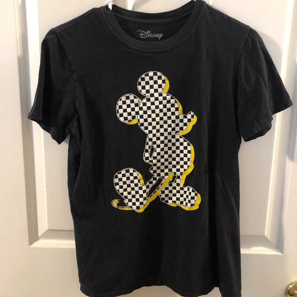 Disney Other - Disney Mickey Mouse T-Shirt Tee Men's Small Black/ checkered Mickey Short Sleeve